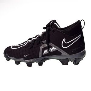 Youth NIKE Alpha Football Cleats Soccer Black White Boys Kids Size 3.5 y